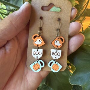 Shop Iowa Coffee Ghost Pumpkin Hand Painted Dangle Earrings – Lightweight Wooden Halloween Earrings – Fall Jewelry Gift for Coffee Lovers Coffee Ghost Pumpkin Hand Painted Dangle Earrings – Lightweight Wooden Halloween Earrings – Fall Jewelry Gift for Coffee Lovers