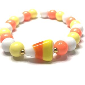Handmade Candy Corn Stretch Bracelet