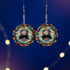 Shop Iowa Disco Ball Christmas Lights Earrings Wooden Handmade Disco Ball Christmas Lights Earrings Wooden Handmade