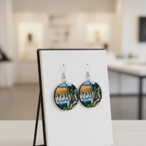 Iowa Wooden Earrings Cows Corn Pigs Tractors