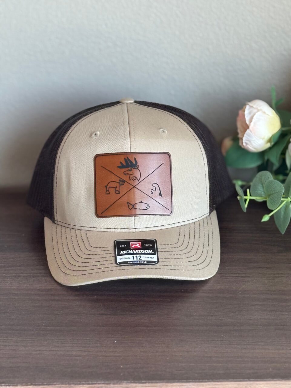 Shop Iowa Customized Leather Patch Hat – Gift for Fathers day or Birthday Customized Leather Patch Hat – Gift for Fathers day or Birthday