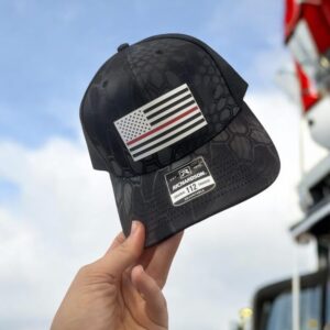 Thin Red Line Flag Hat | Firefighter Hat | Richardson Fireman Hat | Fireman Apparel | Thin Red Line Apparel