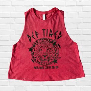 Def Tired Crop Tank – Heather Red – FINAL SALE