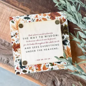 Fall Bible Verse Mini Block Sign