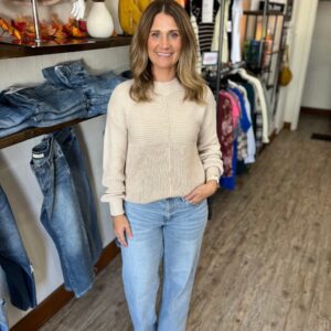 Milani Taupe Puff Sleeve Sweater
