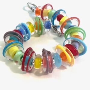 Colorful Glass Beaded Toggle Bracelet