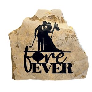 Shop Iowa Fore Ever Golf Theme Wedding Silhouette Engraved Stone Fore Ever Golf Theme Wedding Silhouette Engraved Stone