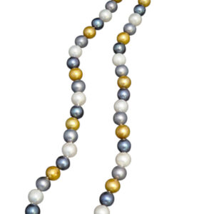 Shop Iowa Multicolor Pearl necklace in white, gray, yellow, and peacock Multicolor Pearl necklace in white, gray, yellow, and peacock
