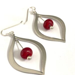 Shop Iowa Red Glass Beaded Silver Red Glass Beaded Silver