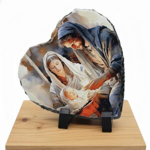 Shop Iowa Christmas Nativity Scene Slate Heart Shaped Holiday Decor Christmas Nativity Scene Slate Heart Shaped Holiday Decor