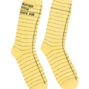 Yellow Library Card Cozy Socks