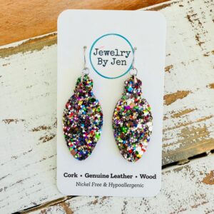 Shop Iowa Holiday Light Bulb Earrings: Jewel Tone Glitter Holiday Light Bulb Earrings: Jewel Tone Glitter