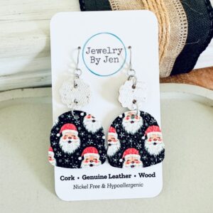 Winter Hat Earrings: Santa