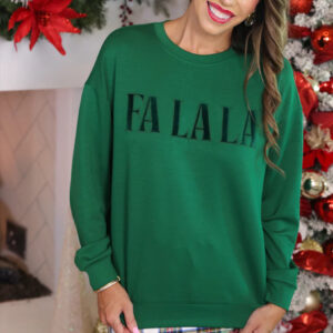Fa La La Velvet Patch Luxe Pullover