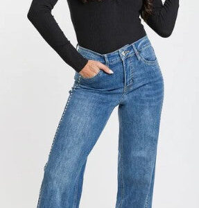 Studded Wide Leg Jean