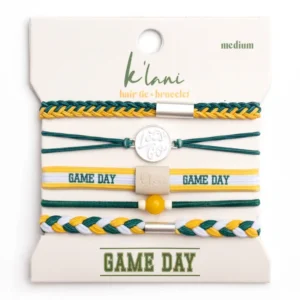 Shop Iowa K’lani “Game Day” Green/Yellow Hair Tie Bracelets K’lani “Game Day” Green/Yellow Hair Tie Bracelets