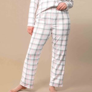 Shop Iowa Pink and Grey Plaid Pajama Pants Pink and Grey Plaid Pajama Pants