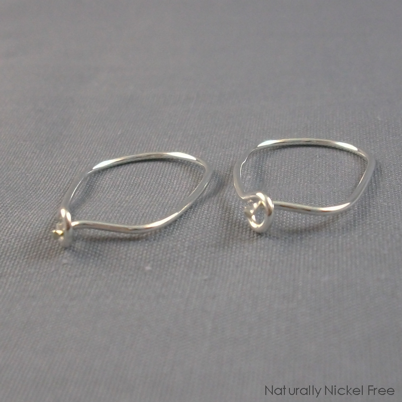 Sterling Silver Oval Post Hoop Earrings Nickel-Free, Argentium