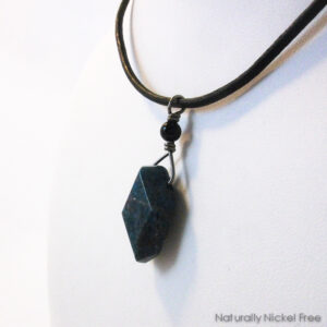 Brazilian Apatite Bead Necklace with Onyx Accent