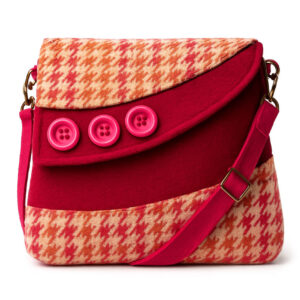 Mod Luxe Crossbody Bag – Fuchsia & Hounds tooth