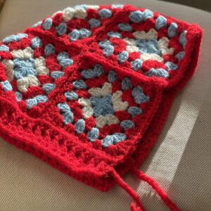 Handmade Crochet Beanie – Red Acrylic Winter Hat