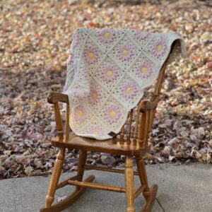 Shop Iowa Crochet Baby Blanket • Floral Granny Square Crochet Baby Blanket • Floral Granny Square