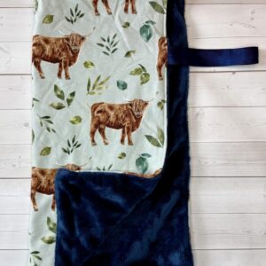 Baby Blanket-Lovie with Tag-Highland Cow
