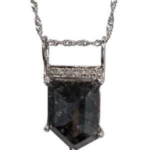 Salt and Pepper Diamond Necklace in white gold