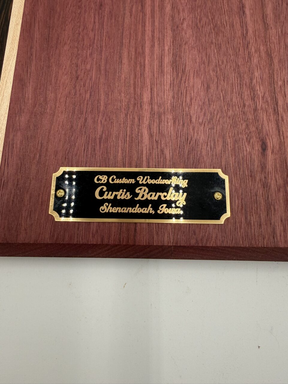 Shop Iowa Exotic Wood Cutting Board, Purple Heart Wenge Maple, Juice Groove, Brass Feet, 16.75x10x.75, Handmade, Food Safe Exotic Wood Cutting Board, Purple Heart Wenge Maple, Juice Groove, Brass Feet, 16.75x10x.75, Handmade, Food Safe