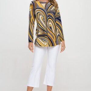 Boat Neck Full Sleeve Paisley Tunic