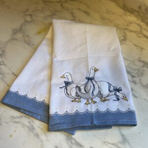 Shop Iowa Geese with Bows Embroidered Tea Towel Geese with Bows Embroidered Tea Towel