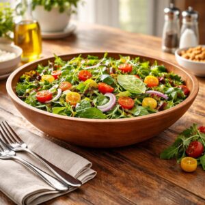 Hand Turned Wood Bowl, Salad Bowl, Cherry Wood, 15×3.5 Unique, Handmade Quality, Wooden Serving Bowl