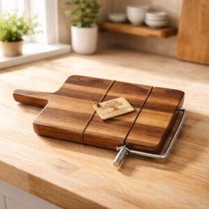 Laminated Hardwood Cheese Cutter, Handmade Cutting Board, Unique Kitchen Tool, Functional Cheese Slicer, Gift for Foodies