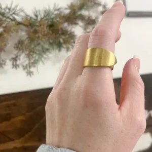 Vintage Silverware Gold Spoon Ring – Classic Statement Band