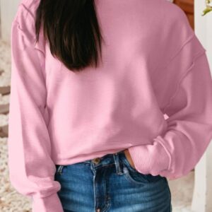 Shop Iowa Exposed Seam Oversized Pullover: Pink Exposed Seam Oversized Pullover: Pink
