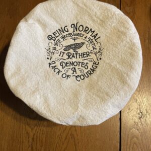 Washable Cloth Bowl Cover on 100% US Cotton – Practical Magic Quote Being Normal