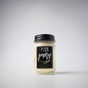 Shop Iowa 13 oz Mason Jar Candle: Pink Peony 13 oz Mason Jar Candle: Pink Peony