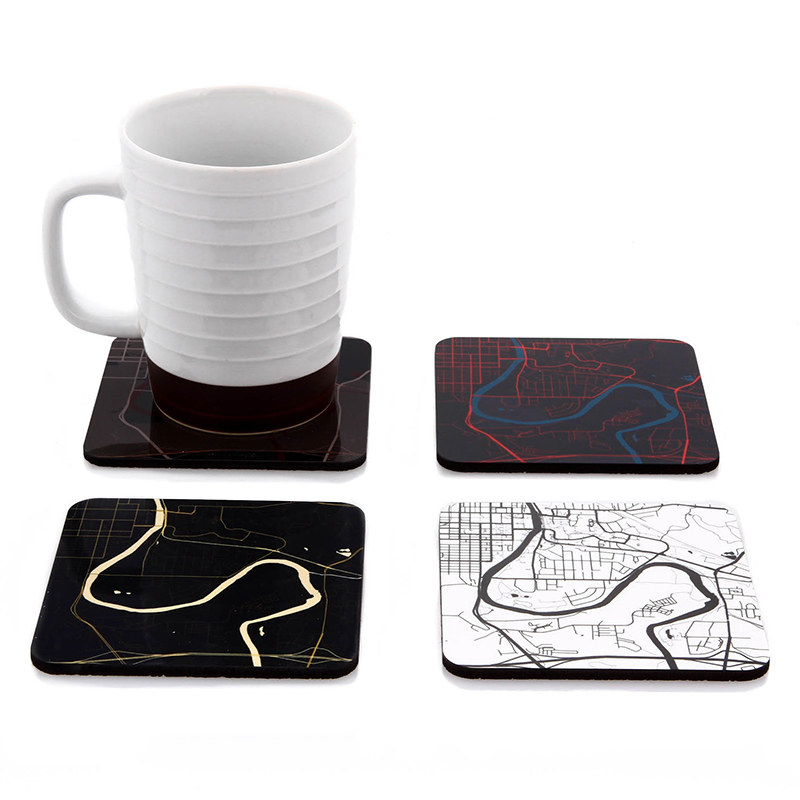 AKAR Design Iowa City Map Coaster