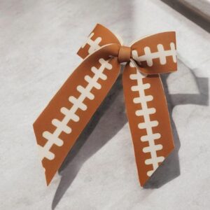 Baseball & Football Stitch Hair Bow – Game Day Sports Hair Accessory