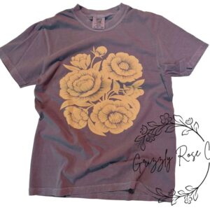 Vintage Garden Peonies Comfort Colors Graphic Tee