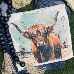 Vintage Highland Cow Graphic Tee | Durable Gildan Blend