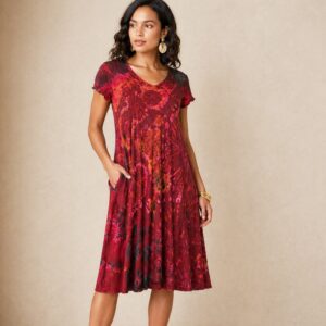 Shop Iowa Tie Dye Dress Cap Sleeves Wine Tie Dye Dress Cap Sleeves Wine