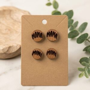 Shop Iowa Mama & Mini Cherry Wood Stud Earrings Mama & Mini Cherry Wood Stud Earrings