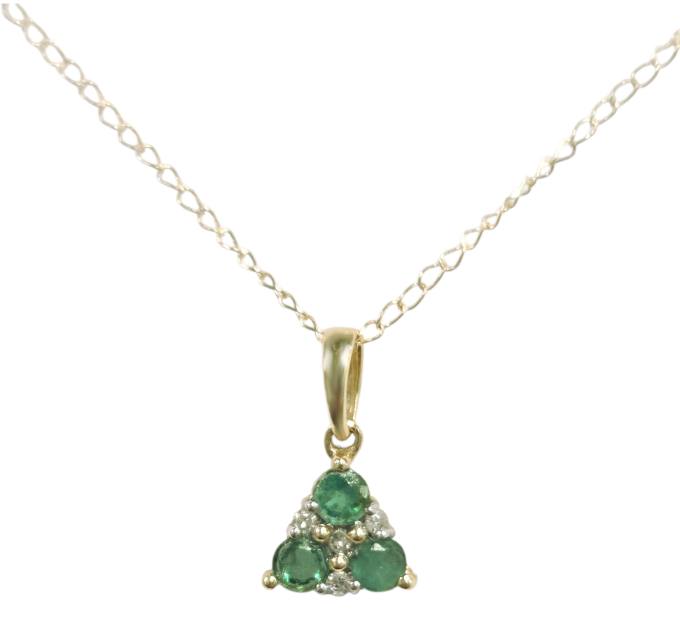 Shop Iowa 14K gold, Diamond and Dainty Emerald Necklace 14K gold, Diamond and Dainty Emerald Necklace