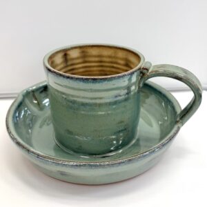 Shop Iowa Green Pottery Bacon Cooker by artist Terry Ferris Green Pottery Bacon Cooker by artist Terry Ferris