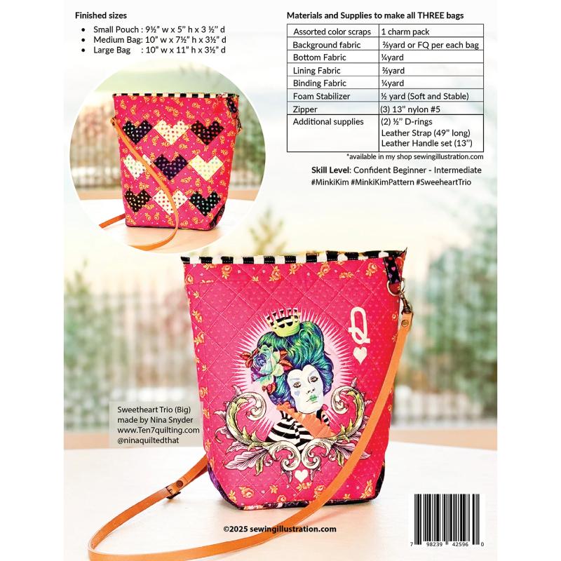 Shop Iowa Minki Kim Sweetheart Trio Bag Pattern Minki Kim Sweetheart Trio Bag Pattern