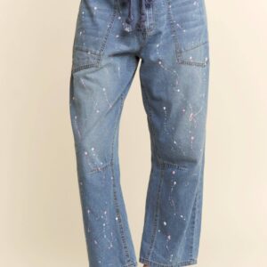 Paint-Splatter Relaxed Jeans