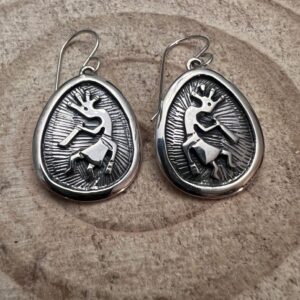 Allen Lee Navajo Sterling Silver Kokopelli Earrings