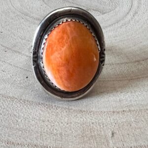 Shop Iowa Ernest Hawthorne Navajo Spiny Oyster & Sterling Silver Ring — Size 8 Ernest Hawthorne Navajo Spiny Oyster & Sterling Silver Ring — Size 8