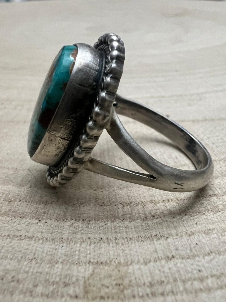 Randy Billy Navajo Sterling Silver Ring with Royston Turquoise Randy Billy Navajo Sterling Silver Ring with Royston Turquoise